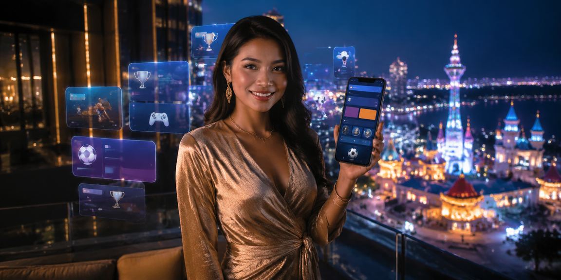 Pemain Malaysia menyemak peluang pertaruhan sukan dengan serius dan teliti pada skrin digital